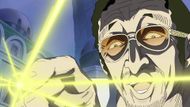 Kizaru preparing to attack with his Glint-Glint Fruit powers (Image Credit: Toei Animation)
